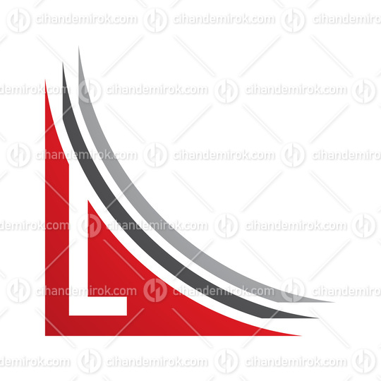 Red and Black Letter L Icon with Layers