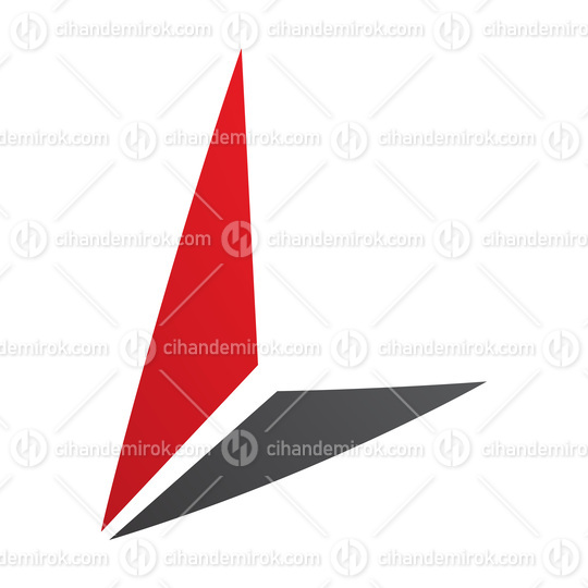 Red and Black Letter L Icon with Triangles