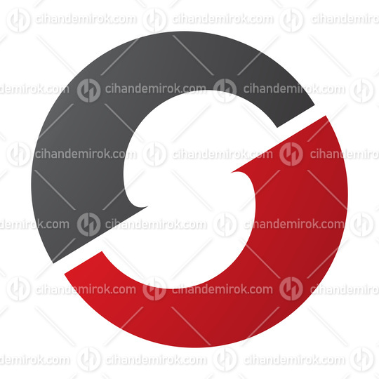 Red and Black Letter O Icon with an S Shape in the Middle