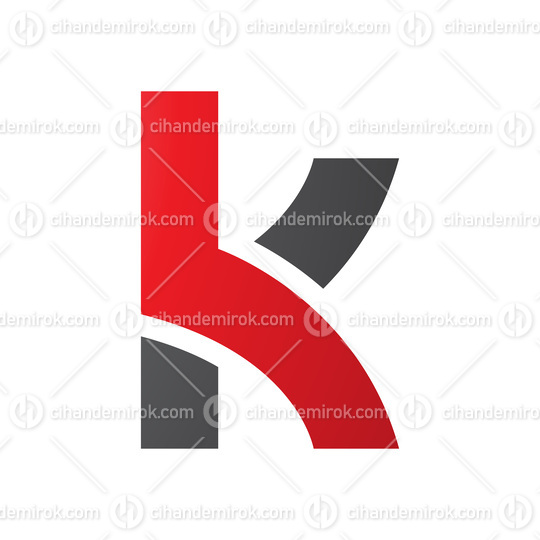 Red and Black Lowercase Letter K Icon with Overlapping Paths