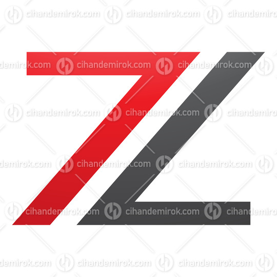 Red and Black Number 7 Shaped Letter Z Icon