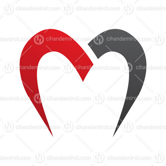 Red and Black Parachute Shaped Letter M Icon