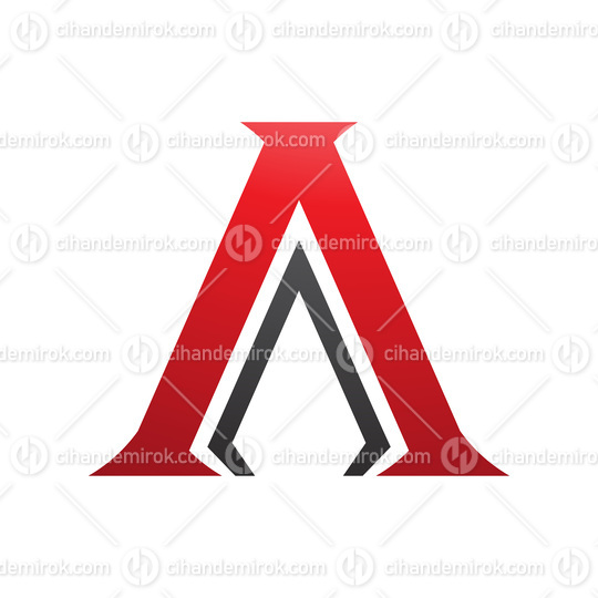 Red and Black Pillar Shaped Letter A Icon