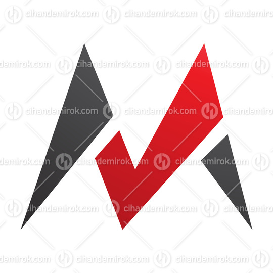 Red and Black Pointy Tipped Letter M Icon