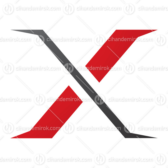 Red and Black Pointy Tipped Letter X Icon