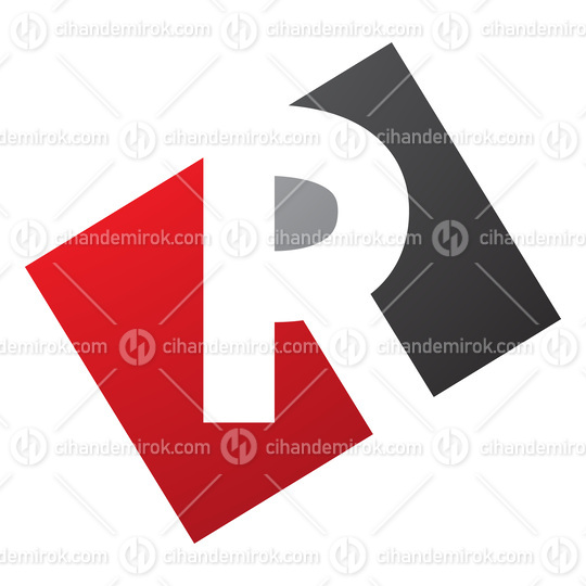 Red and Black Rectangle Shaped Letter R Icon