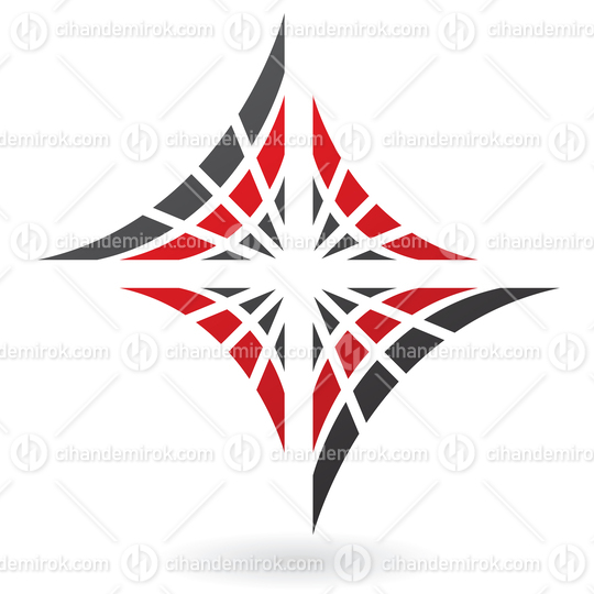 Red and Black Rectangular Abstract Spider Web Logo Icon