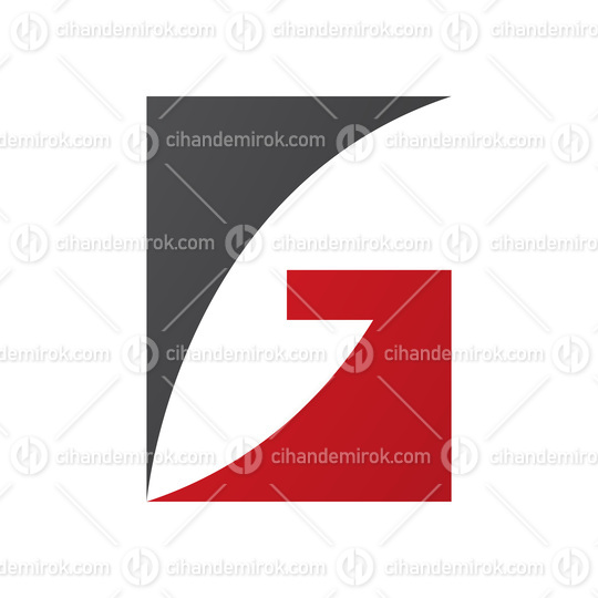 Red and Black Rectangular Letter G Icon
