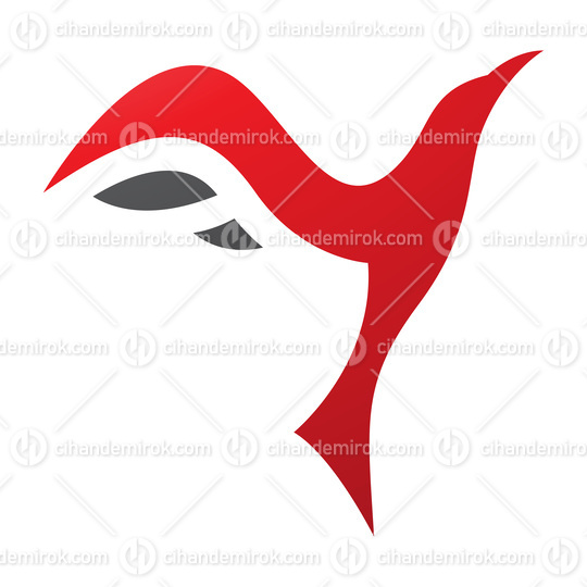 Red and Black Rising Bird Shaped Letter Y Icon