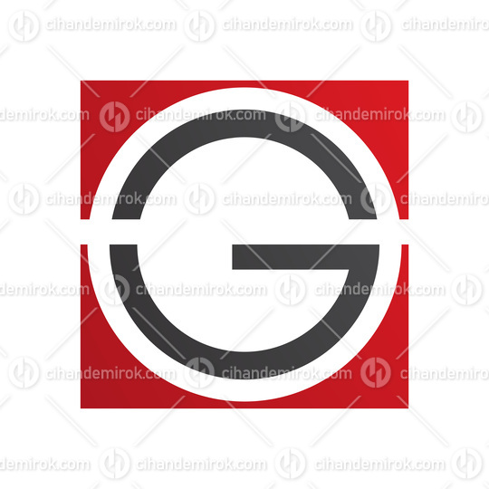 Red and Black Round and Square Letter G Icon