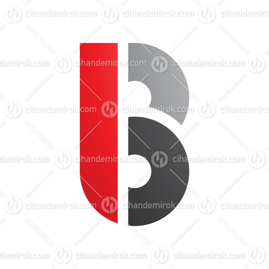Red and Black Round Disk Shaped Letter B Icon