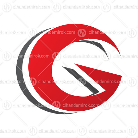Red and Black Round Layered Letter G Icon
