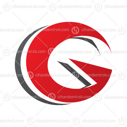 Red and Black Round Layered Letter G Icon