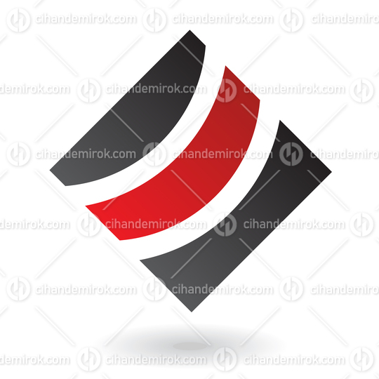 Red and Black Sea Waves Logo Icon
