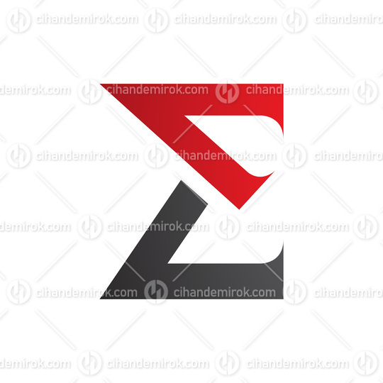 Red and Black Sharp Elegant Letter E Icon