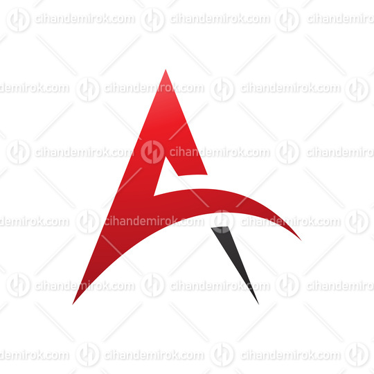 Red and Black Spiky Arch Shaped Letter A Icon