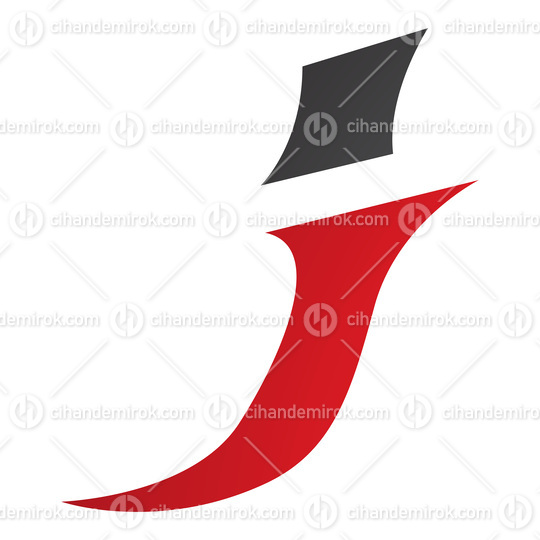 Red and Black Spiky Italic Letter J Icon