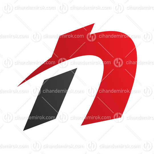 Red and Black Spiky Italic Letter N Icon