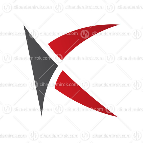 Red and Black Spiky Letter K Icon