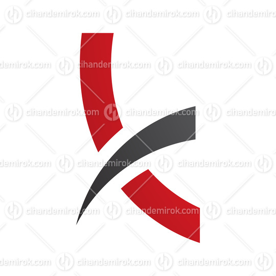 Red and Black Spiky Lowercase Letter K Icon