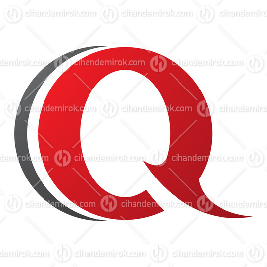 Red and Black Spiky Round Shaped Letter Q Icon