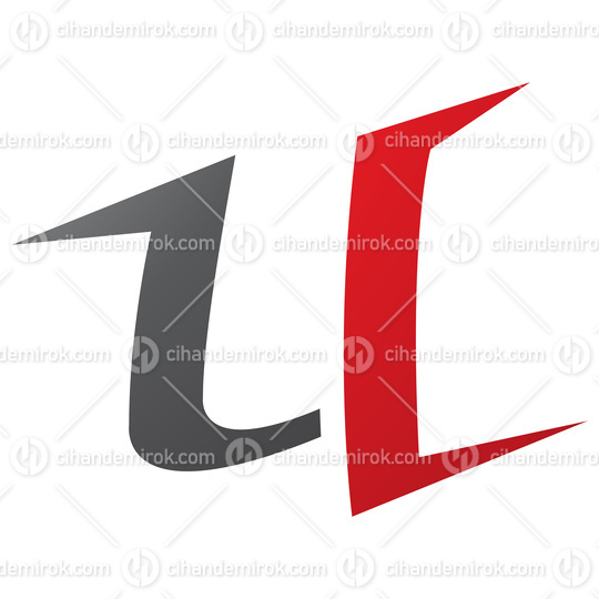 Red and Black Spiky Shaped Letter U Icon