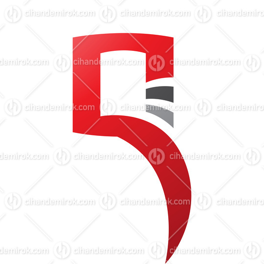 Red and Black Square Shaped Letter Q Icon