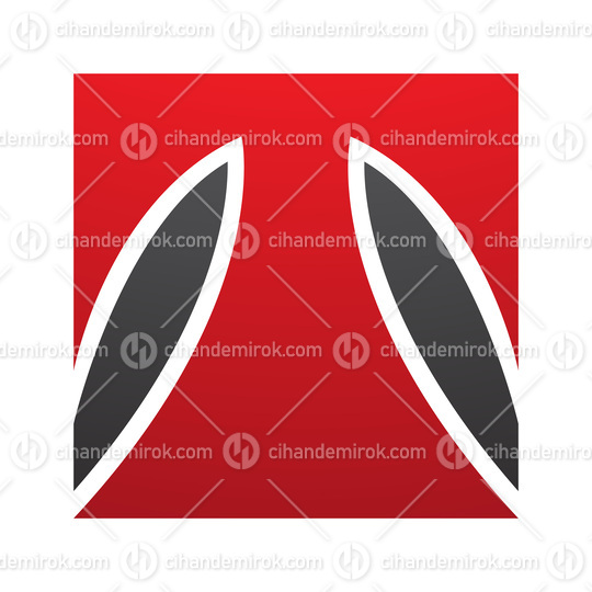 Red and Black Square Shaped Letter T Icon