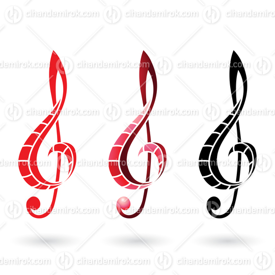 Red and Black Striped Clef Signs
