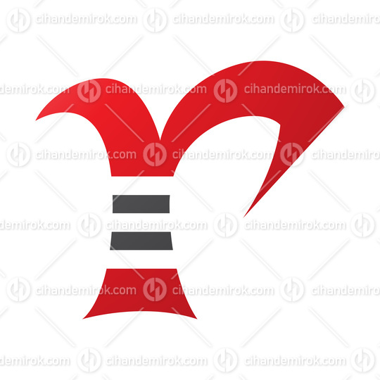 Red and Black Striped Letter R Icon