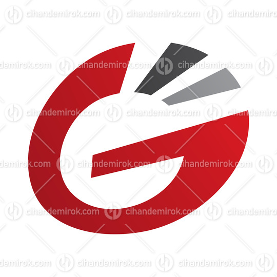 Red and Black Striped Oval Letter G Icon