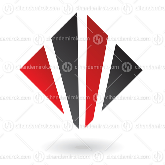 Red and Black Striped Square Logo Icon