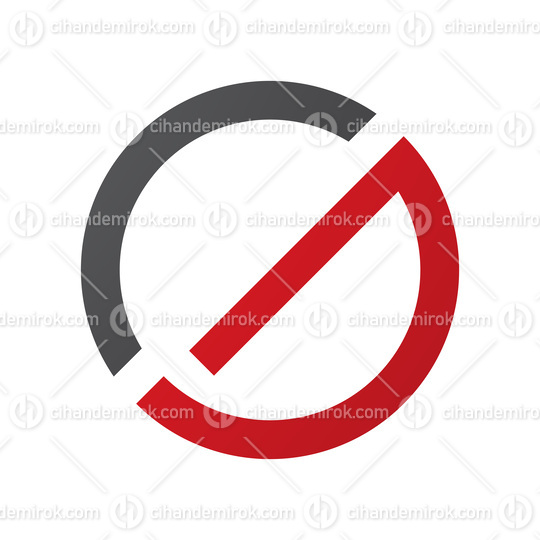 Red and Black Thin Round Letter G Icon
