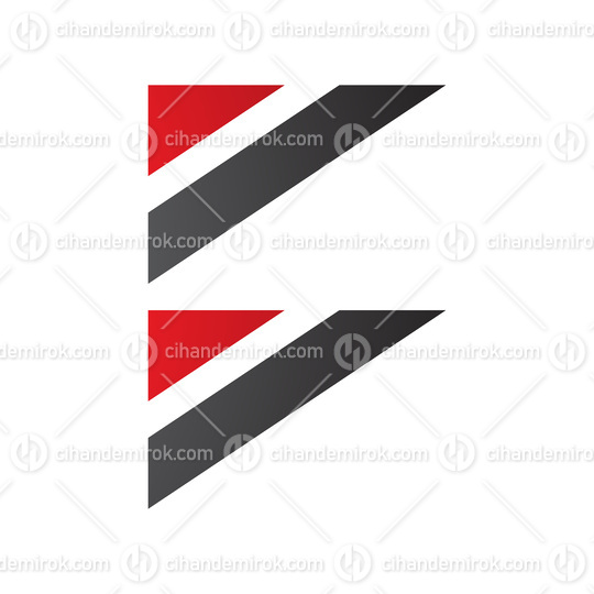 Red and Black Triangular Flag Shaped Letter B Icon