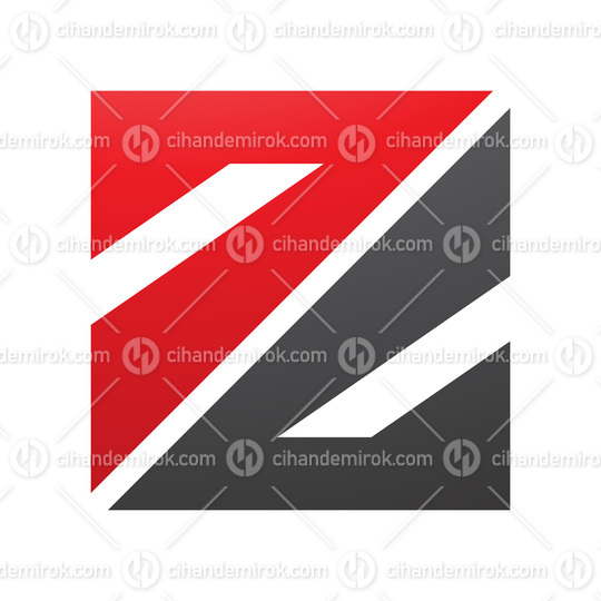 Red and Black Triangular Square Shaped Letter Z Icon