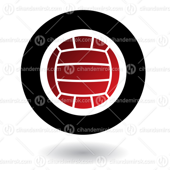 Red and Black Volleyball Ball Icon