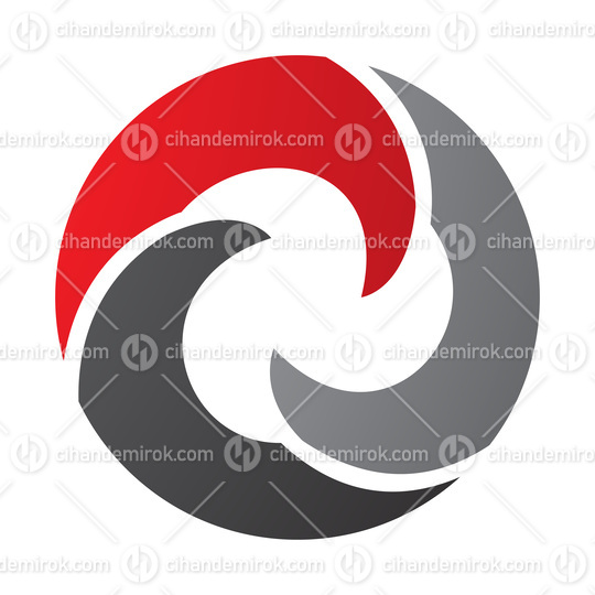 Red and Black Wave Shaped Letter O Icon