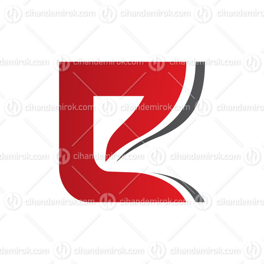 Red and Black Wavy Layered Letter E Icon