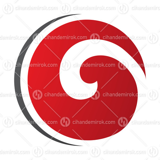 Red and Black Whirl Shaped Letter O Icon