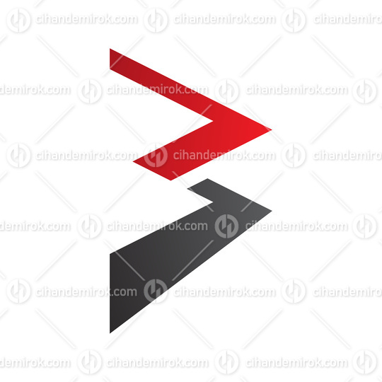 Red and Black Zigzag Shaped Letter B Icon