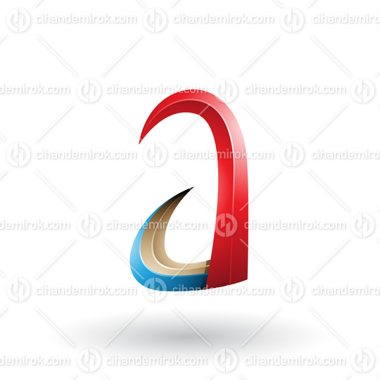 Red and Blue 3d Horn Like Letter A Vector Illustration