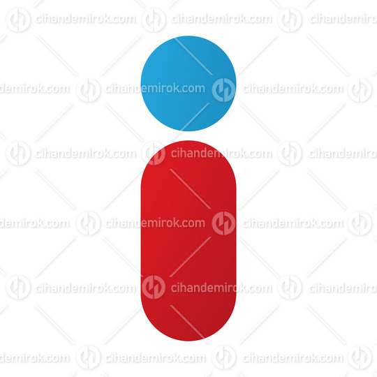 Red and Blue Abstract Round Person Shaped Letter I Icon
