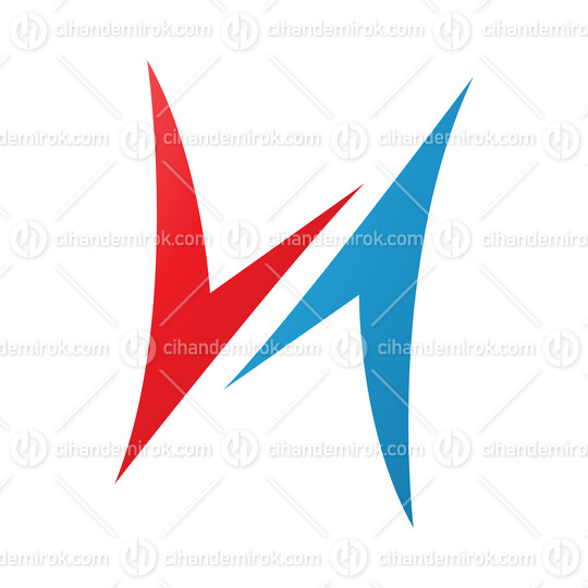 Red and Blue Arrow Shaped Letter H Icon