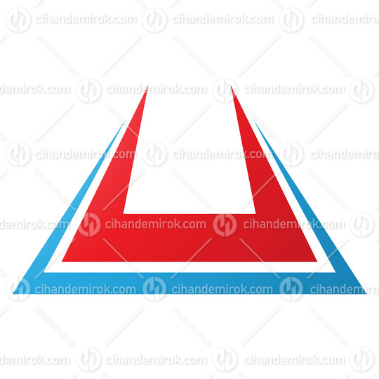 Red and Blue Bold Spiky Shaped Letter U Icon
