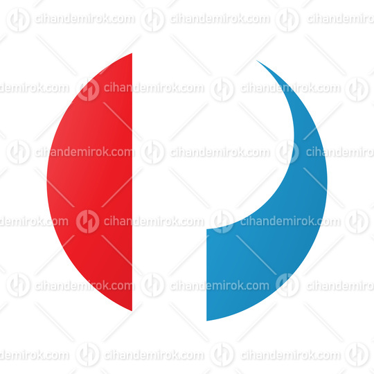 Red and Blue Circle Shaped Letter P Icon