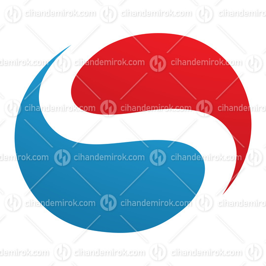 Red and Blue Circle Shaped Letter S Icon
