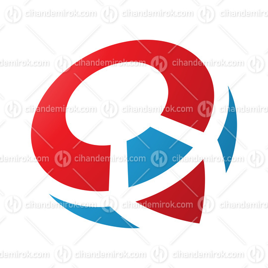 Red and Blue Compass Shaped Letter Q Icon