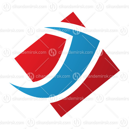 Red and Blue Diamond Square Letter J Icon