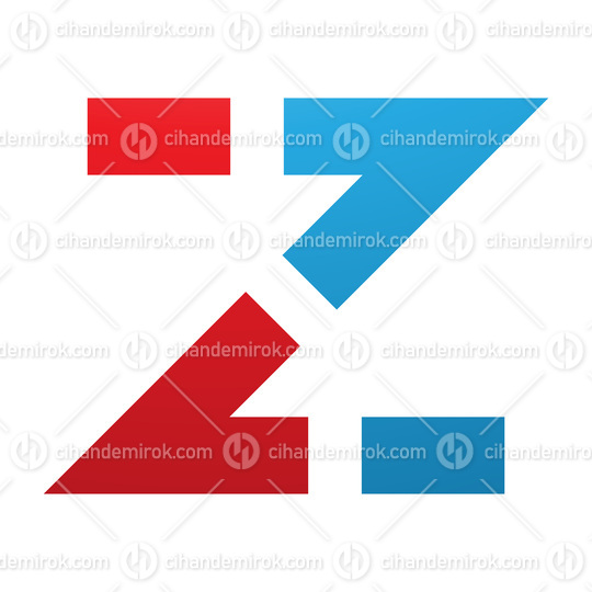 Red and Blue Dotted Line Shaped Letter Z Icon