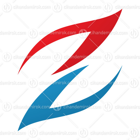 Red and Blue Fire Shaped Letter Z Icon
